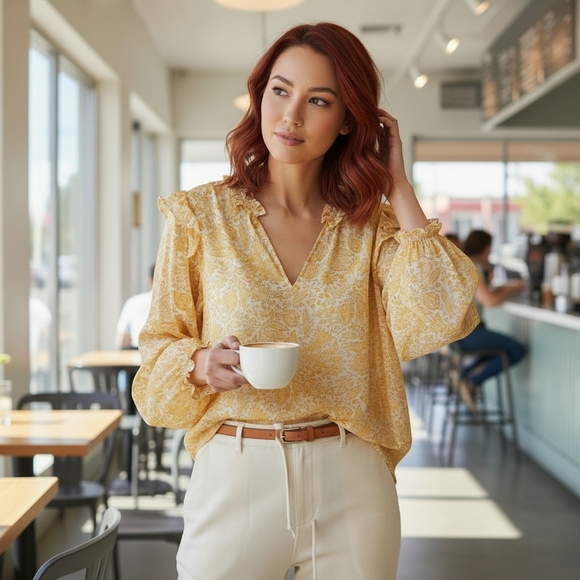 J.Crew Floral Blouse with Ruffle Detail- Size XL- EUC $98 Retail - Picture 11 of 11